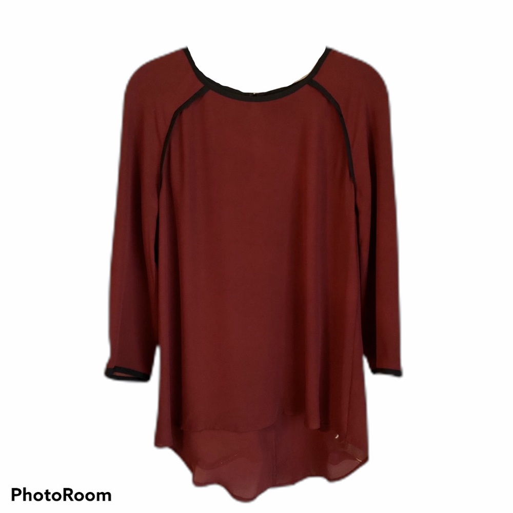 ⭐️3 for $20⭐️Mossimo Ruby red/black blouse. Sz S. - Picture 1 of 2